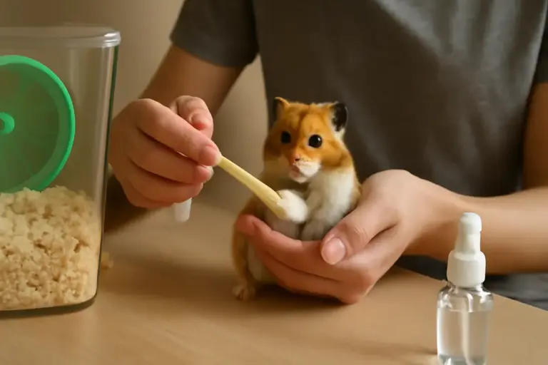 Routine quotidiana di pulizia per il criceto: piccoli gesti che prevengono malattie
